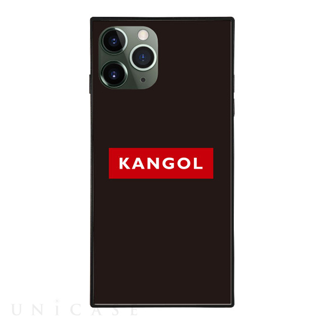 【iPhone11 Pro ケース】KANGOL スクエア型 ガラスケース [KANGOL BOX(RED)]