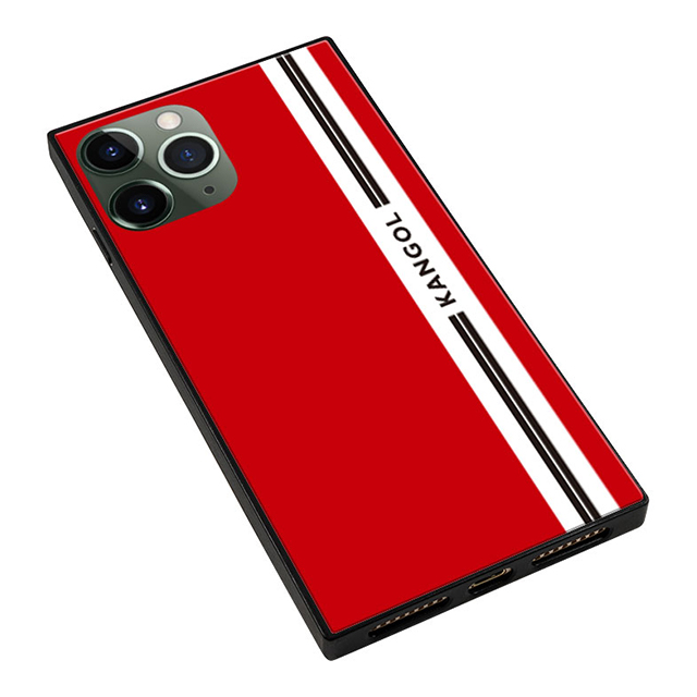 【iPhone11 Pro ケース】KANGOL スクエア型 ガラスケース [KANGOL LINE(RED)]サブ画像