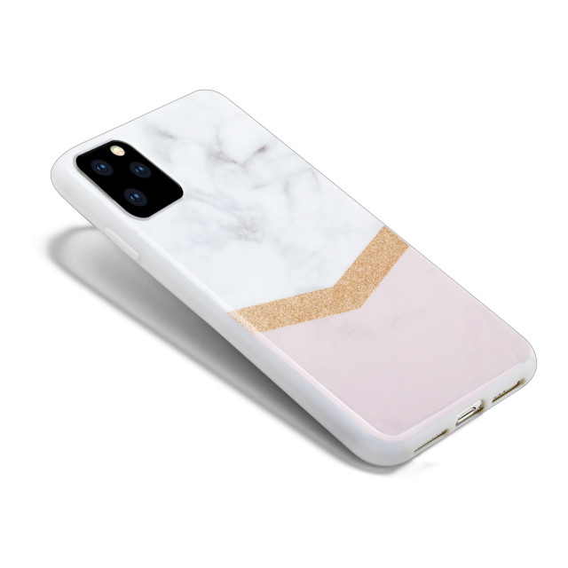 【iPhone11 Pro ケース】WHITE MARBLE (SIERRA ROSE GOLD GLITTER)サブ画像