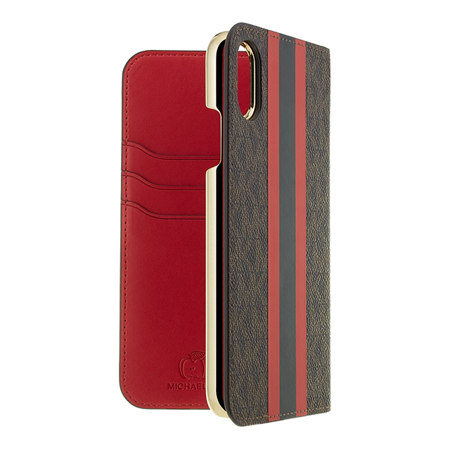 【iPhoneXS/X ケース】Folio Case Red Stripe with Charmgoods_nameサブ画像