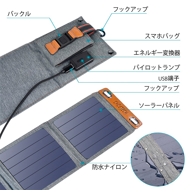 Solar charger Panel SC004 (gray)サブ画像