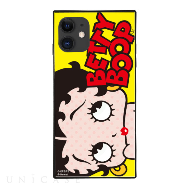 【iPhone11/XR ケース】Betty Boop スクエア型 ガラスケース (YELLOW)