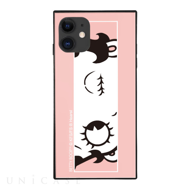 【iPhone11/XR ケース】Betty Boop スクエア型 ガラスケース (PINK)