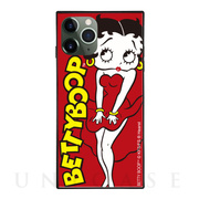 【iPhone11 Pro ケース】Betty Boop スクエア型 ガラスケース (RED)