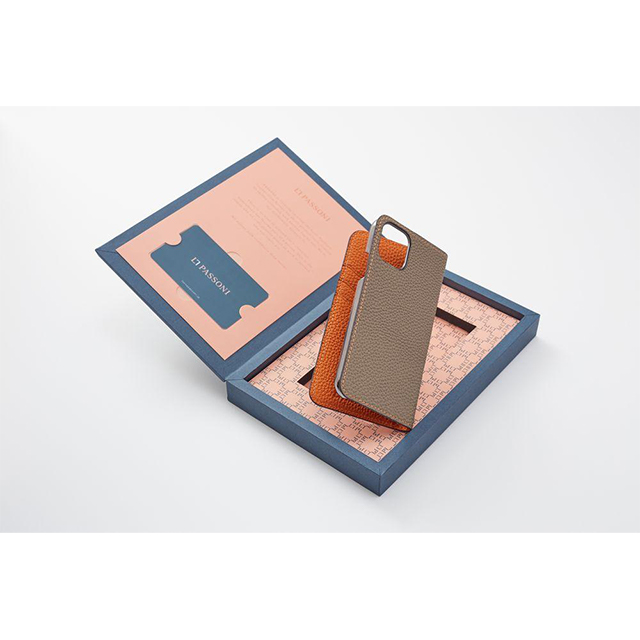 【iPhone11 Pro ケース】German Shrunken Calf Folio Case (Taupe×Orange)goods_nameサブ画像