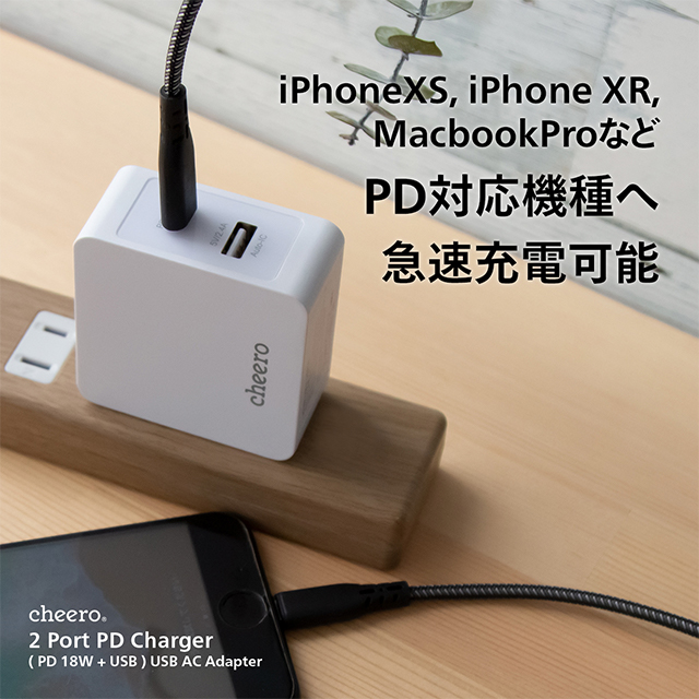 PD 18W 2 ports AC Charger (ホワイト)goods_nameサブ画像