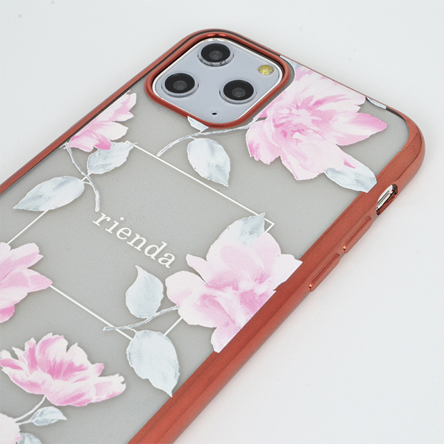 【iPhone11 Pro ケース】rienda メッキクリアケース (Lace Flower/ピンク)サブ画像