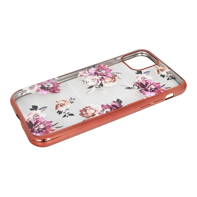 【iPhone11 Pro ケース】rienda メッキクリアケース (Brilliant Flower/バーガンディー)サブ画像