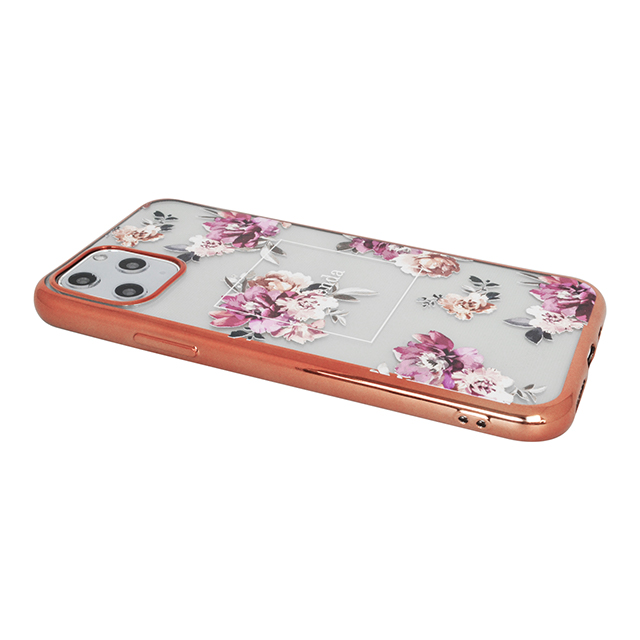 【iPhone11 Pro ケース】rienda メッキクリアケース (Brilliant Flower/バーガンディー)サブ画像