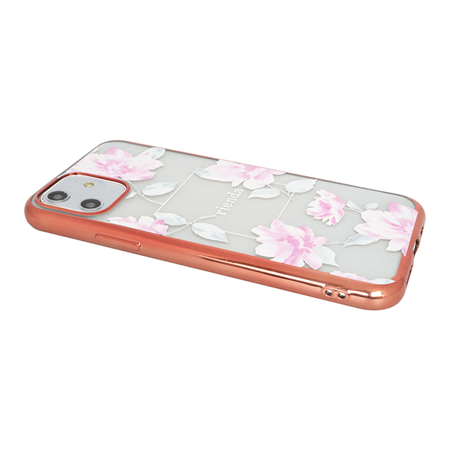 【iPhone11 ケース】rienda メッキクリアケース (Lace Flower/ピンク)サブ画像