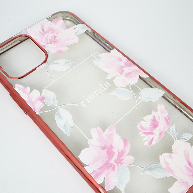 【iPhone11 ケース】rienda メッキクリアケース (Lace Flower/ピンク)サブ画像
