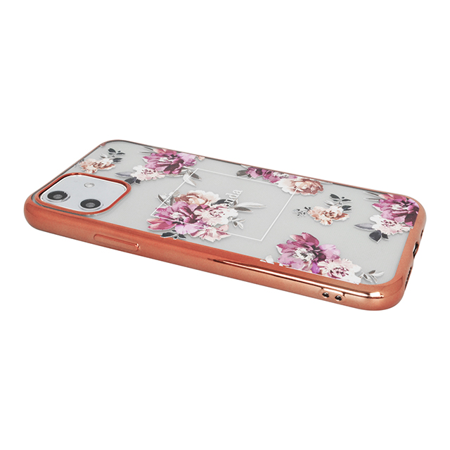 【iPhone11 ケース】rienda メッキクリアケース (Brilliant Flower/バーガンディー)サブ画像