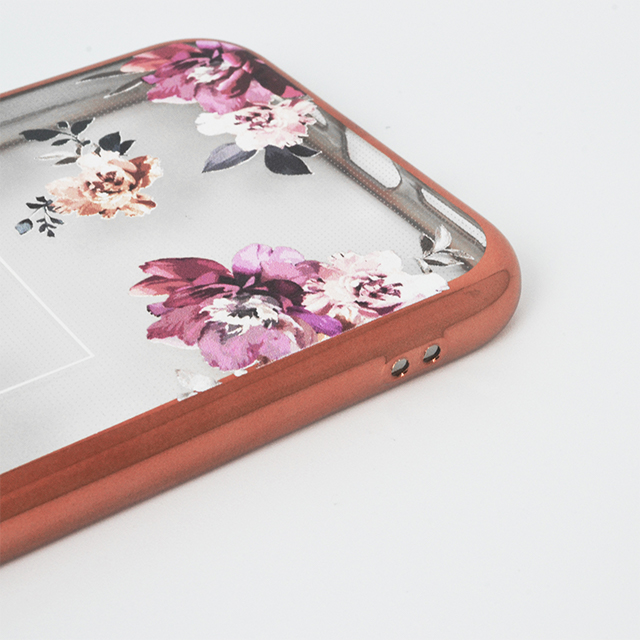 【iPhone11 ケース】rienda メッキクリアケース (Brilliant Flower/バーガンディー)サブ画像