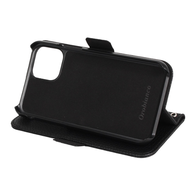 【iPhone11 Pro ケース】“シュリンク” PU Leather Book Type Case (ブラック)サブ画像