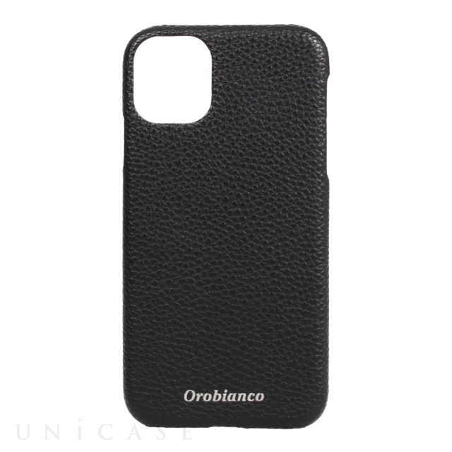 【iPhone11 ケース】“シュリンク” PU Leather Back Case (ブラック)
