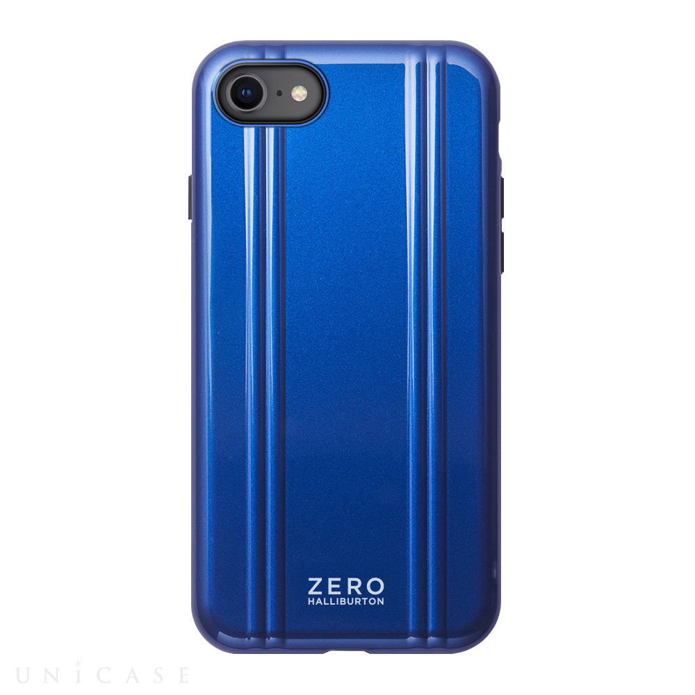 【iPhoneSE(第3/2世代)/8/7 ケース】ZERO HALLIBURTON Hybrid Shockproof Case for iPhoneSE(第2世代) (Blue)