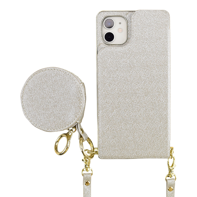 【iPhone11/XR ケース】Cross Body Case Glitter Series for iPhone11 (pearl silver)サブ画像