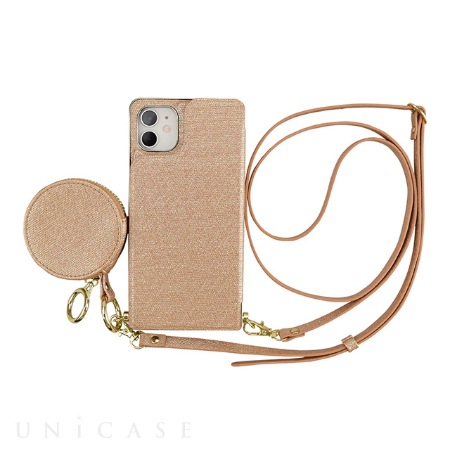 【iPhone11/XR ケース】Cross Body Case Glitter Series for iPhone11 (coral copper)