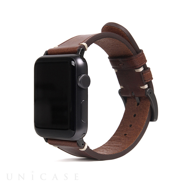 【Apple Watch バンド 45/44/42mm】Italian Buttero Leather (ブラウン) for Apple Watch SE(第2/1世代)/Series9/8/7/6/5/4/3/2/1