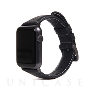 【Apple Watch バンド 41/40/38mm】Italian Minerva Box Leather (ブラック) for Apple Watch SE(第2/1世代)/Series9/8/7/6/5/4/3/2/1