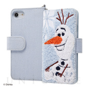 【iPhoneSE(第3/2世代)/8/7/6s/6 ケース】アナと雪の女王2/手帳型ケース サガラ刺繍 (アナと雪の女王2/オラフ)