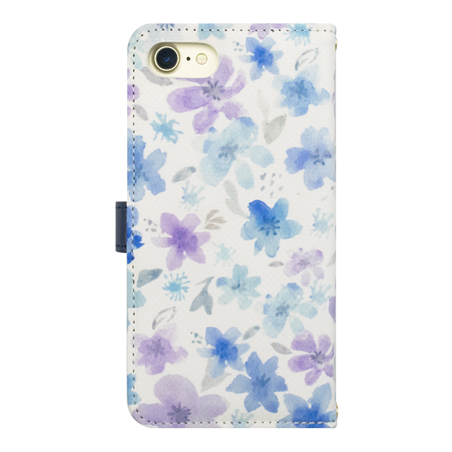 【アウトレット】【iPhoneSE(第3/2世代)/8/7/6s/6 ケース】Flower Series wallet case for iPhone7/6s/6(Watery Blue）サブ画像