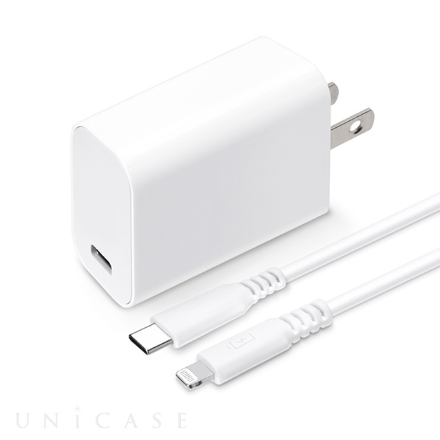 USB PD 電源アダプタ USB-Cポート USB-C ＆ Lightningケーブル付き (ホワイト)
