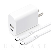 USB PD 電源アダプタ USB-C ＆ USB-Aポート USB-C ＆ USB-Cケーブル付き (ホワイト)