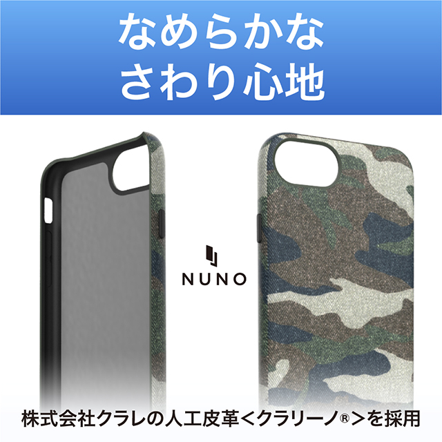 【iPhoneSE(第3/2世代)/8/7/6s/6 ケース】[NUNO] バックケース (ブルーカモフラージュ)サブ画像