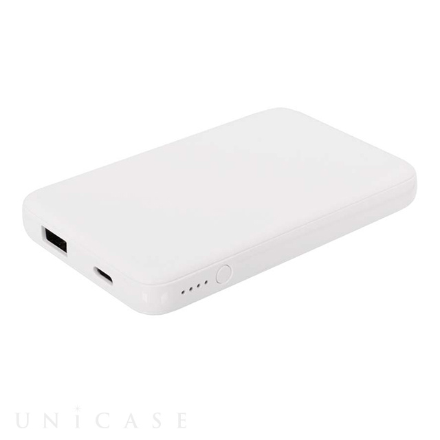 USB Type-Cケーブル付属 小型軽量モバイルバッテリー 5000mAh USB Type-C入出力＋ USB Type-A出力 (ホワイト)