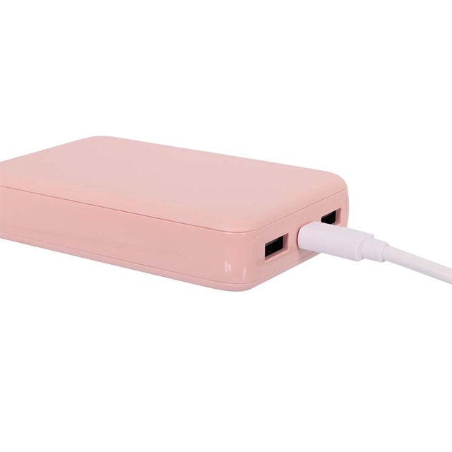 USB Type-Cケーブル付属 小型軽量モバイルバッテリー 10000mAh USB Type-C入出力＋USB Type-A出力 (ライトピンク)goods_nameサブ画像