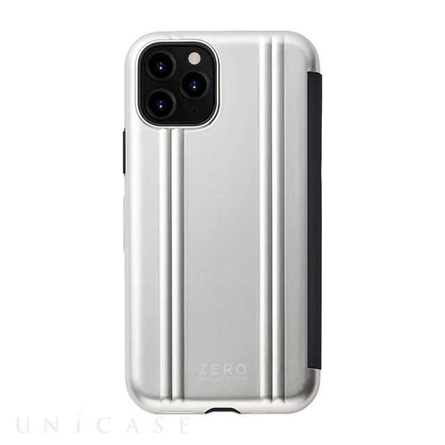 【アウトレット】【iPhone11 Pro ケース】ZERO HALLIBURTON Hybrid Shockproof Flip case for iPhone11 Pro (Silver)