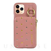【iPhone11 Pro ケース】ROSE BUD コインケース付き背面ケース (ピンク)