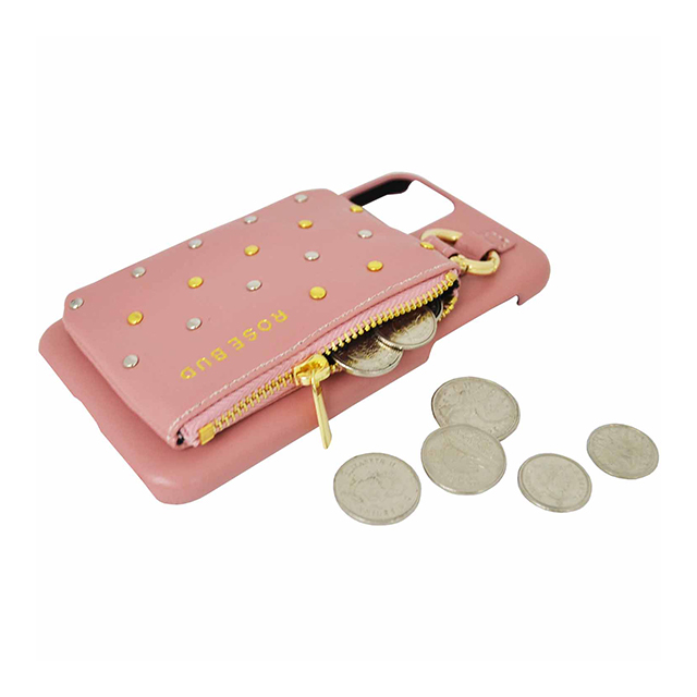 【iPhone11/XR ケース】ROSE BUD コインケース付き背面ケース (ピンク)サブ画像