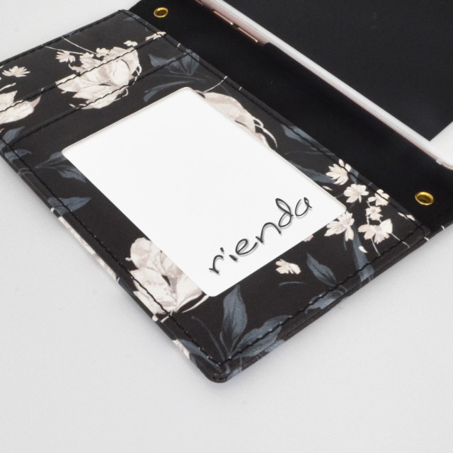 【iPhoneSE(第3/2世代)/8/7/6s/6 ケース】rienda スクエア手帳 (Grace Flower/ブラック)サブ画像