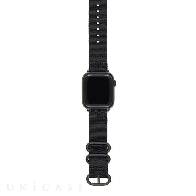 【Apple Watch バンド 49/45/44/42mm】ナイロンバンド (ブラック) for Apple Watch Ultra2/1/SE(第2/1世代)/Series9/8/7/6/5/4/3/2/1