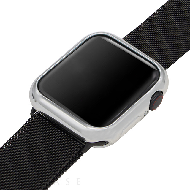 【Apple Watch ケース 44mm】メタリックソフトケース (シルバー) for Apple Watch  SE(第2/1世代)/Series6/5/4