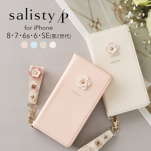 【iPhoneSE(第3/2世代)/8/7/6s/6 ケース】P フラワースタッズ ダイアリーケース (ベビーピンク)goods_nameサブ画像