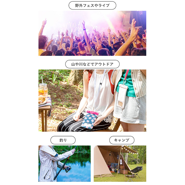 【スマホポーチ】DIVAID patterns フローティング防水ケース（クリームソーダ/ブルー)サブ画像