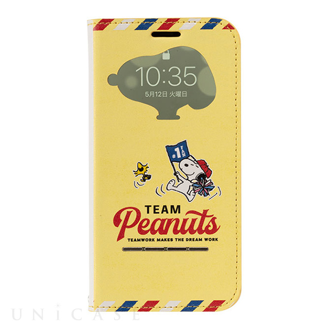 Iphone11 Xr ケース Peanuts フリップ窓付きダイアリーケース スヌーピー 応援 Hamee Iphoneケースは Unicase