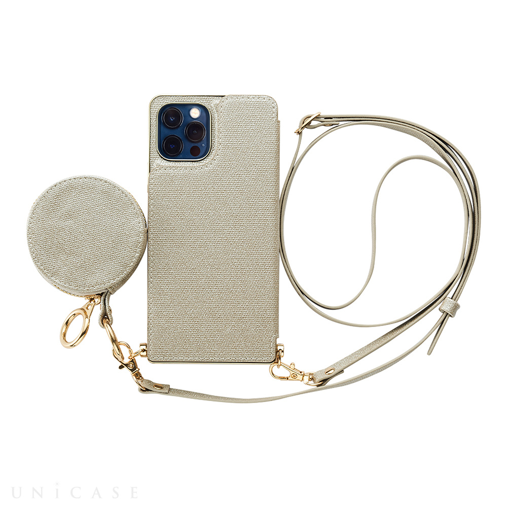 【iPhone12/12 Pro ケース】Cross Body Case Glitter Series for iPhone12/12 Pro  （pearl silver）