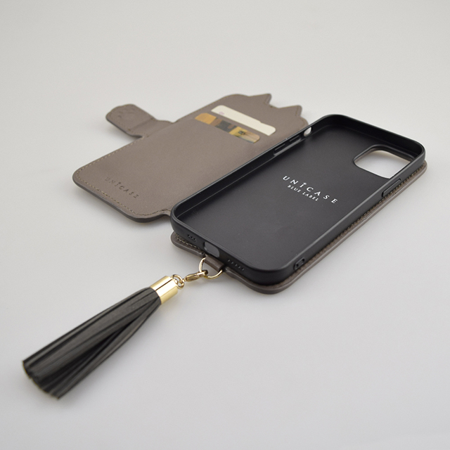 【iPhone12/12 Pro ケース】Tassel Tail Cat Flip Case for iPhone12/12 Pro (black)サブ画像