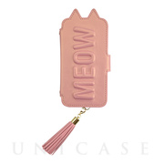 【iPhone12 mini ケース】Tassel Tail Cat Flip Case for iPhone12 mini (pink)