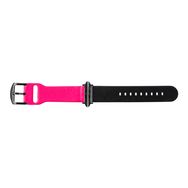 【Apple Watch バンド 49/45/44/42mm】“NEON” Italian Genuine Leather Watchband (Neon Pink/Black) for Apple Watch Ultra2/SE(第2/1世代)/Series9/8/7/6/5/4/3/2/1goods_nameサブ画像