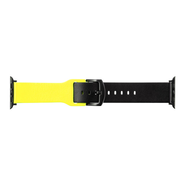 【Apple Watch バンド 41/40/38mm】“NEON” Italian Genuine Leather Watchband (Neon Yellow/Black) for Apple Watch SE(第2/1世代)/Series9/8/7/6/5/4/3/2/1goods_nameサブ画像