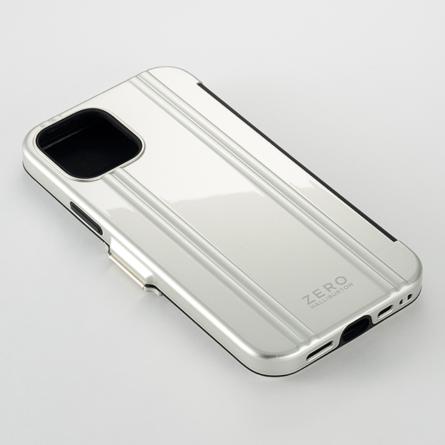 【iPhone12/12 Pro ケース】ZERO HALLIBURTON Hybrid Shockproof Flip Case for iPhone12/12 Pro (Silver)