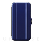 【【iPhone12/12 Pro ケース】ZERO HALLIBURTON Hybrid Shockproof Flip Case for iPhone12/12 Pro (Blue)