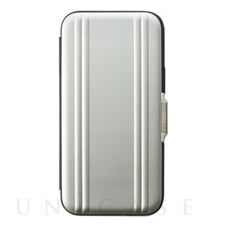 【iPhone12 mini ケース】ZERO HALLIBURTON Hybrid Shockproof Flip Case for iPhone12 mini (Silver)