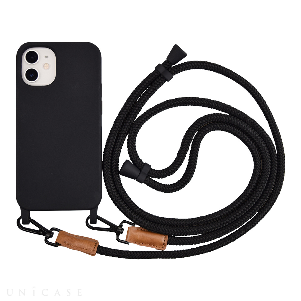 【iPhone12 mini ケース】Shoulder Strap Case for iPhone12 mini (black)