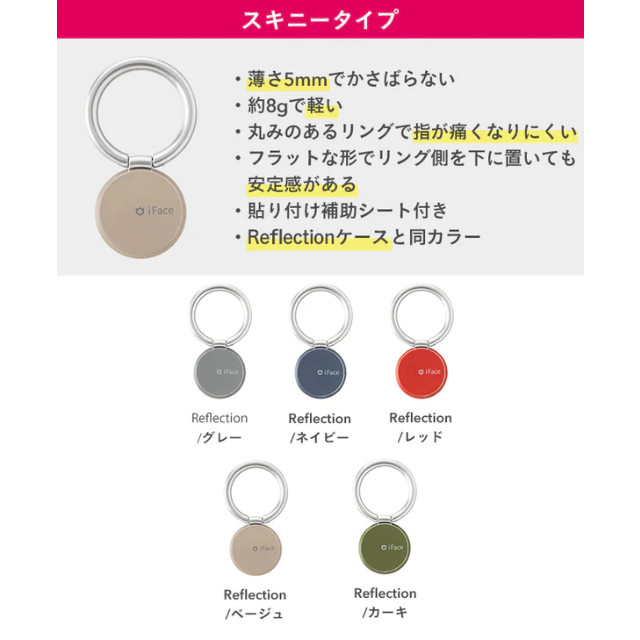 iFace Finger Ring Holder スキニータイプ (Reflection/ネイビー)サブ画像